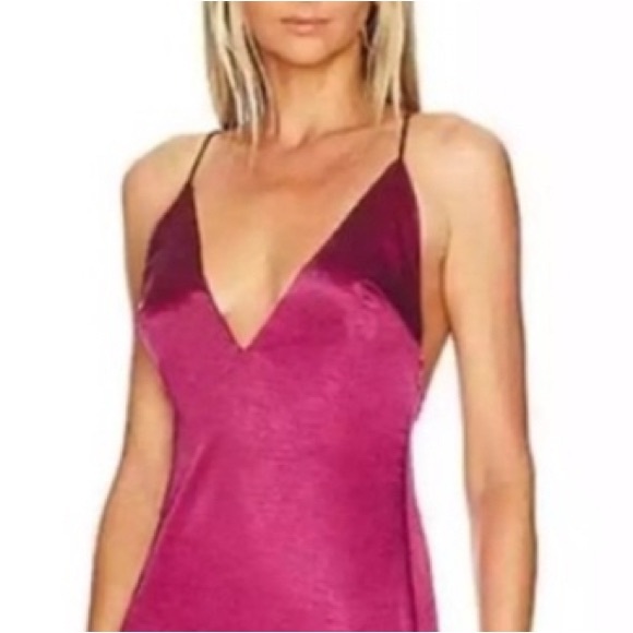 NWT MORE TO COME Regina Maxi Dress in Fuchsia Medium Revolve - Picture 3 of 15